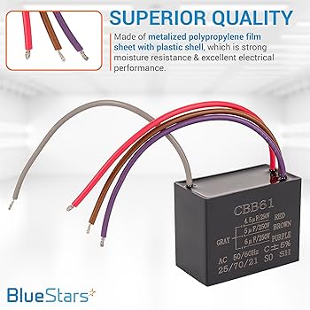 Amazon.com: [4 Wires] Upgraded CBB61 4.5uf+5uf+6uf 4-Wire